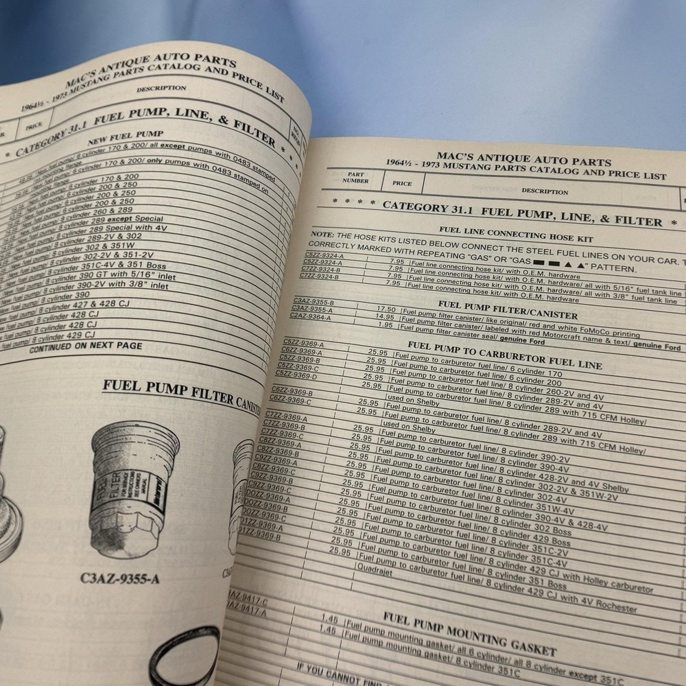 Ford 1964 1/2- 1973 Mustang May 2000 MAC's Antique Auto Parts Catalog Price List - Picture 5 of 6